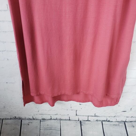 Eileen Fisher Dress Size S Pink Stretch Shift Short Sleeve Casual Lagen Look - Picture 3 of 7